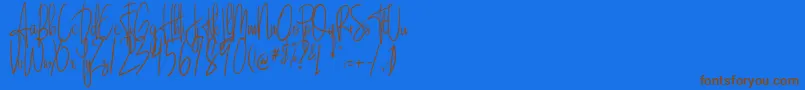 Sandle Font – Brown Fonts on Blue Background