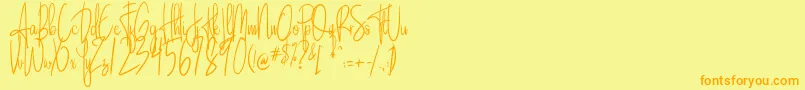 Шрифт Sandle – оранжевые шрифты на жёлтом фоне