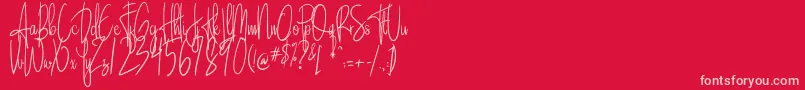 Sandle-Schriftart – Rosa Schriften auf rotem Hintergrund