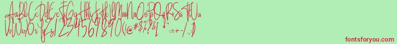 Шрифт Sandle – красные шрифты на зелёном фоне