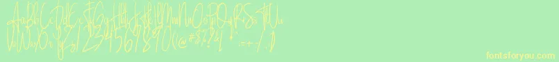 Подробнее о шрифте Sandle Шрифт Sandle – жёлтые шрифты на зелёном фоне