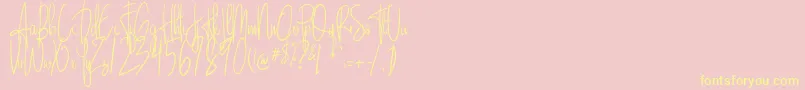 Sandle-Schriftart – Gelbe Schriften auf rosa Hintergrund