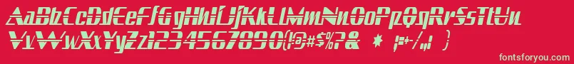 フォントsandoval – 赤い背景に緑の文字