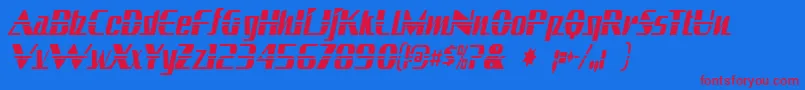 sandoval Font – Red Fonts on Blue Background