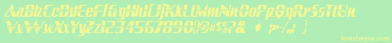 フォントsandoval – 黄色の文字が緑の背景にあります