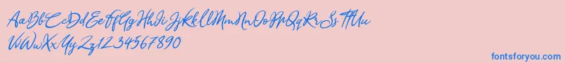 Sandra Belhock Italic Font – Blue Fonts on Pink Background