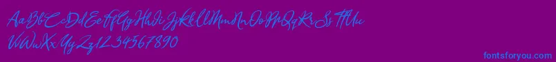Sandra Belhock Italic Font – Blue Fonts on Purple Background