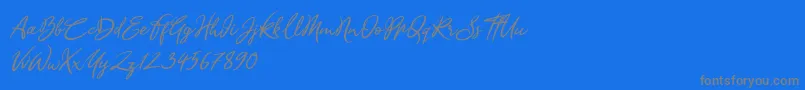 Sandra Belhock Italic Font – Gray Fonts on Blue Background