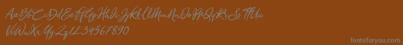 fuente Sandra Belhock Italic – Fuentes Grises Sobre Fondo Marrón