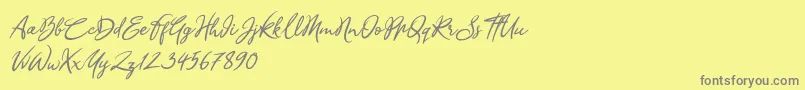 Sandra Belhock Italic Font – Gray Fonts on Yellow Background