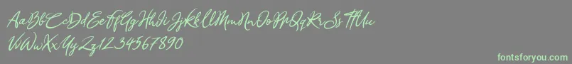 Sandra Belhock Italic-Schriftart – Grüne Schriften auf grauem Hintergrund