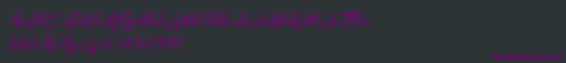 Sandra Belhock Italic Font – Purple Fonts on Black Background