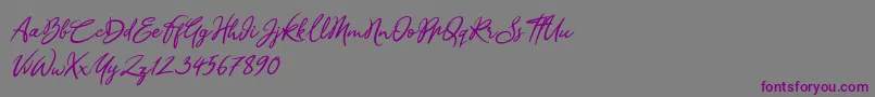 Sandra Belhock Italic Font – Purple Fonts on Gray Background