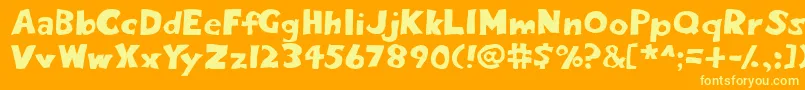 Eightypercent-Schriftart – Gelbe Schriften auf orangefarbenem Hintergrund