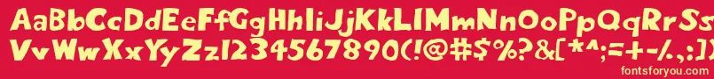 Eightypercent Font – Yellow Fonts on Red Background