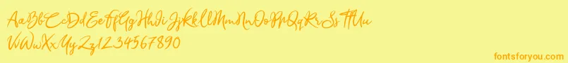 Sandra Belhock Font – Orange Fonts on Yellow Background