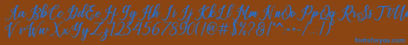 sandwich Font – Blue Fonts on Brown Background