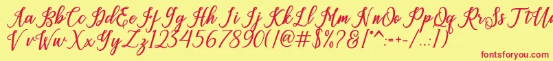 sandwich Font – Red Fonts on Yellow Background