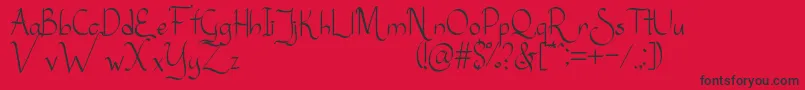 Sanggria Font – Black Fonts on Red Background