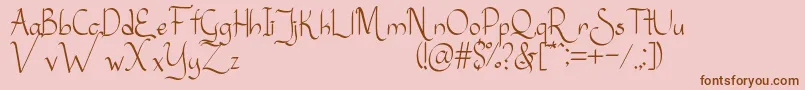 Sanggria-Schriftart – Braune Schriften auf rosa Hintergrund