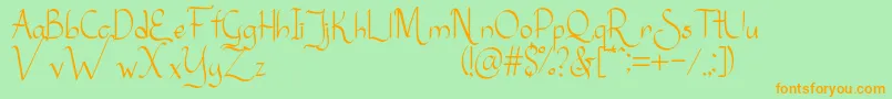 Sanggria Font – Orange Fonts on Green Background