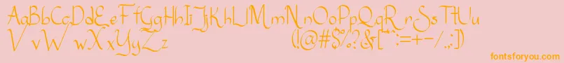 Sanggria-Schriftart – Orangefarbene Schriften auf rosa Hintergrund