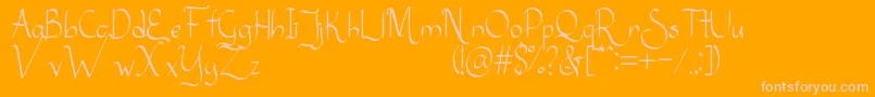 Sanggria-Schriftart – Rosa Schriften auf orangefarbenem Hintergrund