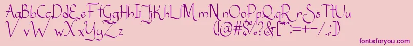 Sanggria-Schriftart – Violette Schriften auf rosa Hintergrund