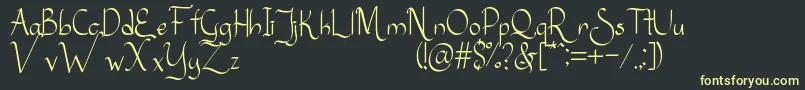 Sanggria Font – Yellow Fonts on Black Background