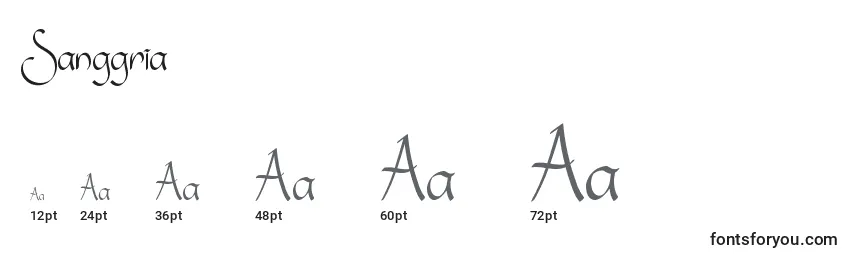 Размеры шрифта Sanggria