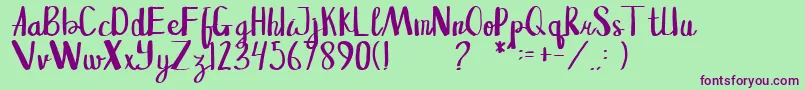 Sangkala Regular Font – Purple Fonts on Green Background