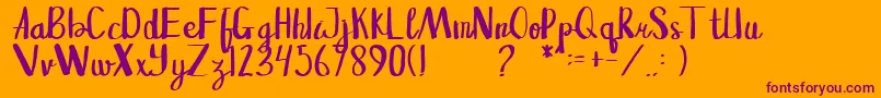 Sangkala Regular Font – Purple Fonts on Orange Background