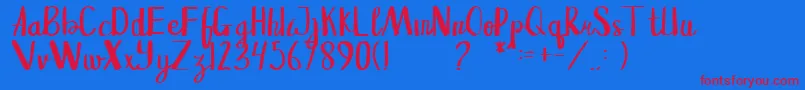 Sangkala Regular Font – Red Fonts on Blue Background