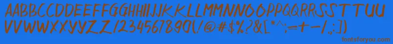 Sangkalaen Font – Brown Fonts on Blue Background