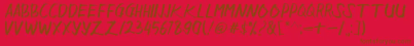 Sangkalaen Font – Brown Fonts on Red Background