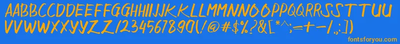 Sangkalaen Font – Orange Fonts on Blue Background