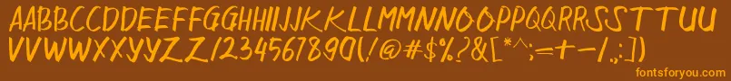 Sangkalaen Font – Orange Fonts on Brown Background