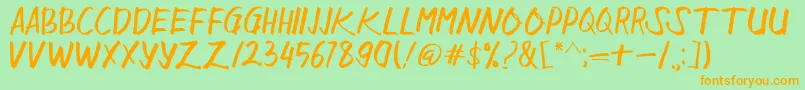 Sangkalaen Font – Orange Fonts on Green Background