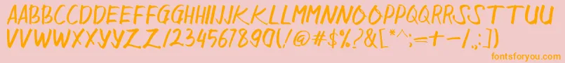 Sangkalaen Font – Orange Fonts on Pink Background