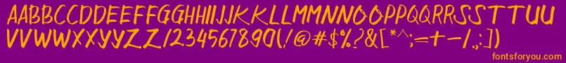 Sangkalaen Font – Orange Fonts on Purple Background