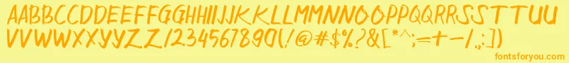 Sangkalaen Font – Orange Fonts on Yellow Background