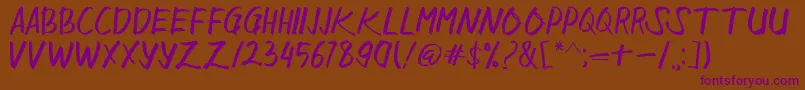 Sangkalaen Font – Purple Fonts on Brown Background