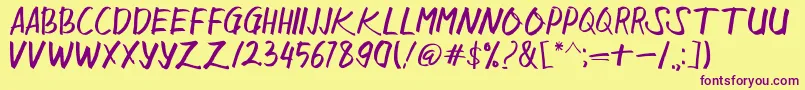 Sangkalaen Font – Purple Fonts on Yellow Background