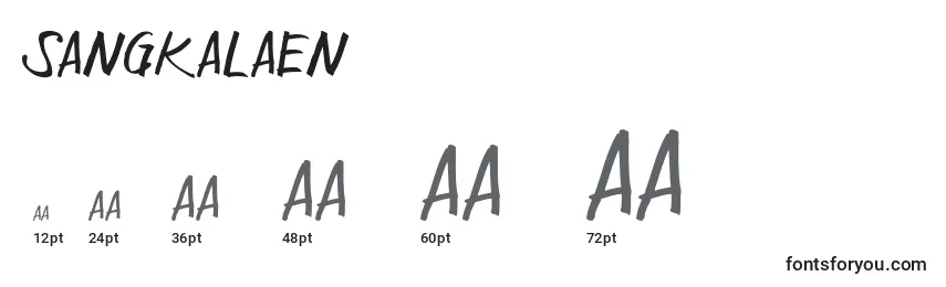 Размеры шрифта Sangkalaen