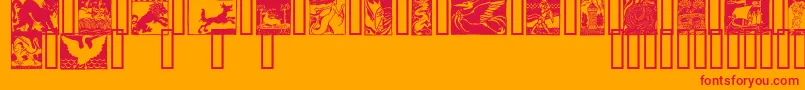 フォントSANGRAEL – オレンジの背景に赤い文字