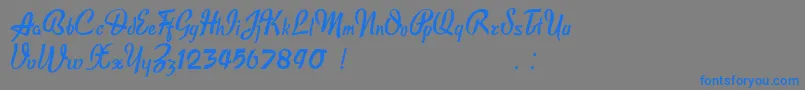 Publicite Font – Blue Fonts on Gray Background