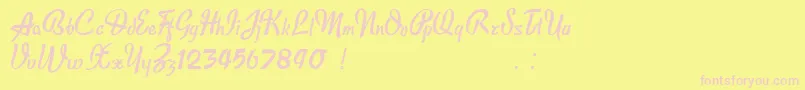 Шрифт Publicite – розовые шрифты на жёлтом фоне