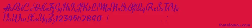 Publicite Font – Purple Fonts on Red Background