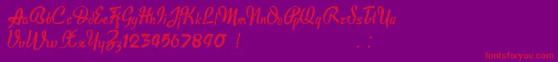 Publicite Font – Red Fonts on Purple Background