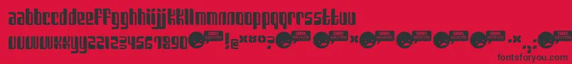 Шрифт SANKA    – чёрные шрифты на красном фоне